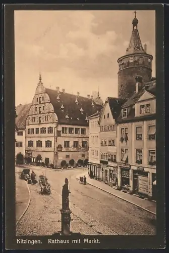 AK Kitzingen, Rathaus mit Markt