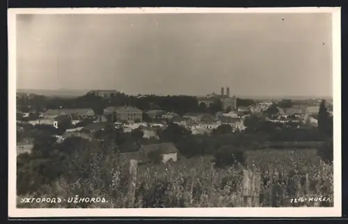 AK Uzhorod, Ortsansicht aus der Vogelschau