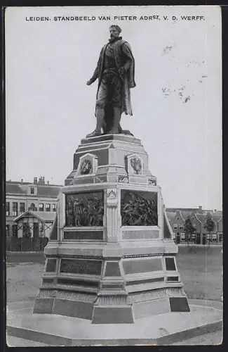 AK Leiden, Standbeeld van Pieter Adrsz v. d. Werff