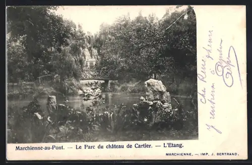 AK Marchienne-au-Pont, Le Parc du château de Cartier, L`Etang