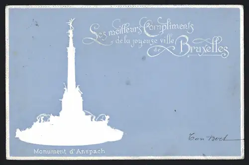 Präge-AK Bruxelles, Monument d`Anspach