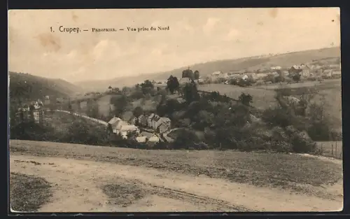 AK Crupey, Panorama, Vue prise du Nord