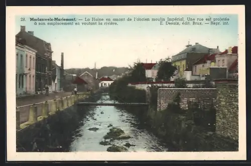 AK Morlanwelz-Mariemont, La Haine en amont de l`ancien moulin Impérial