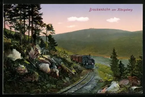 AK die Brockenbahn am Königsberg