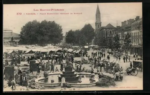 AK Tarbes, Place Marcadieu pendant le marché
