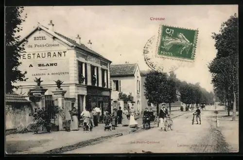AK Crosne, Le Petit-Crosne, Hôtel-Restaurant A Blanc