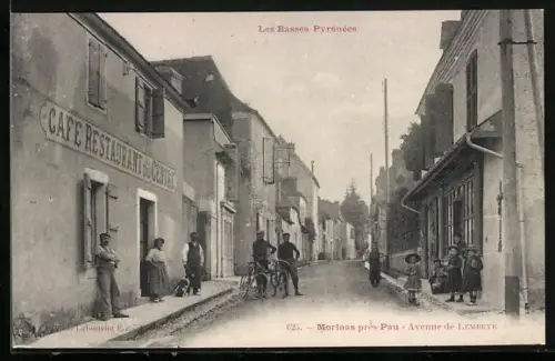 AK Morlaas près Pau, Avenue de Lembeye, Cafe Restaurant du Centre