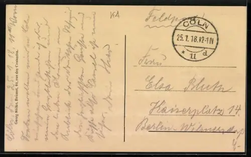 AK St. Quentin, Bahnhofspartie während der deutschen Besetzung