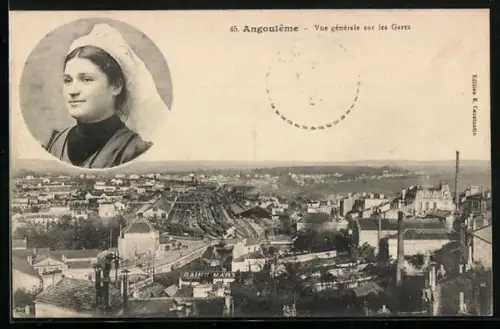 AK Angouleme, Vue générale sur les Gares
