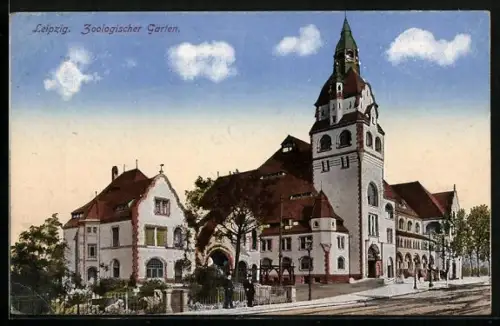 AK Leipzig, Zoologischer Garten mit Hauptgebäude