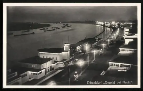 AK Düsseldorf, Gesolei bei Nacht, Ausstellung