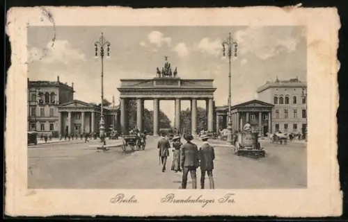 AK Berlin, Blick zum Brandenburger Tor