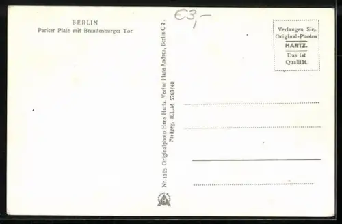 AK Berlin, Brandenburger Tor vom Pariser Platz aus