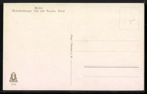 AK Berlin, Brandenburger Tor am Pariser Platz
