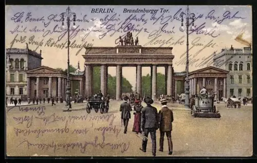AK Berlin, Blick zum Brandenburger Tor