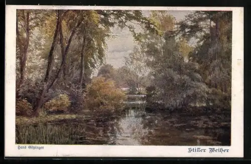 Künstler-AK Deutscher Schulverein Nr. 975, Hans Götzinger: Stiller Weiher