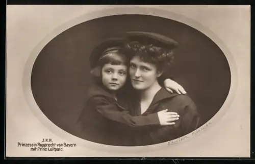AK Prinzessin Rupprecht von Bayern mit Prinz Luitpold