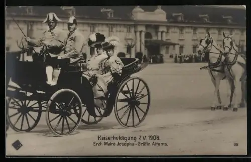 AK Kaiserhuldigung 7.5.1908, Erzh. Maria Josepha von Österreich, Gräfin Attems