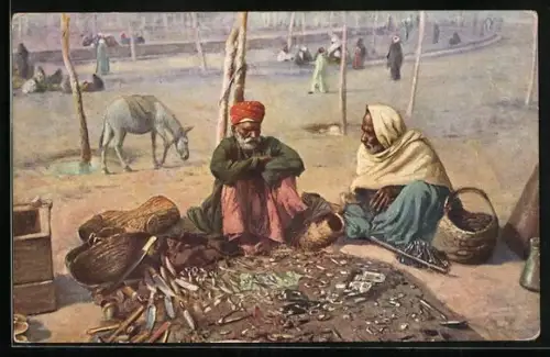AK Strassenhändler in Ägypten