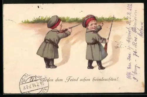 AK Wir werden dem Feind schon heimleuchten, Kleine Soldaten im Schüzengraben