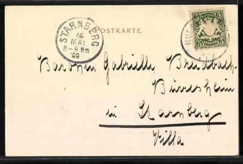 AK Kronprinz Rupprecht von Bayern und Herzogin Marie Gabriele in Bayern im Porträt