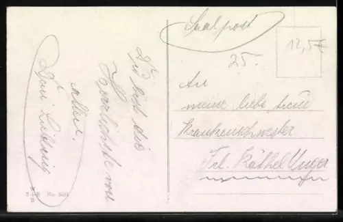 AK Abschied, Mädchen und kleiner Soldat