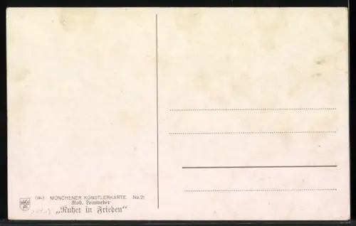 Künstler-AK Rob. Leinweber: Ruhet in Frieden, Der Herr segnet das Soldatengrab