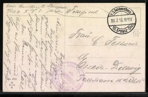 Künstler-AK Ad. Hoffmann: Kradfahrer mit wichtiger Nachricht in Fahrt