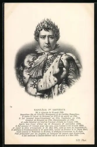 AK Porträt v. Napoleon I. in königl. Garderobe