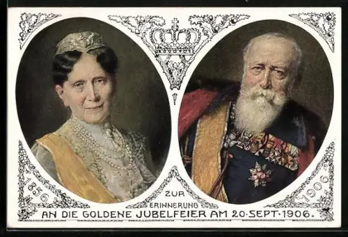 AK Portraits von Grossherzog Friedrich und Grossherzogin Luise von Baden