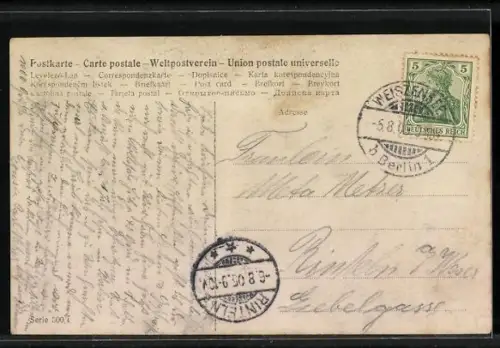 AK Das Brautpaar, Kronprinzessin Cecilie im Hochzeitskleid & Gatte in Uniform