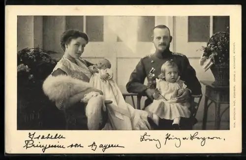 AK Prinz Georg und Prinzessin Isabelle von Bayern mit Kindern