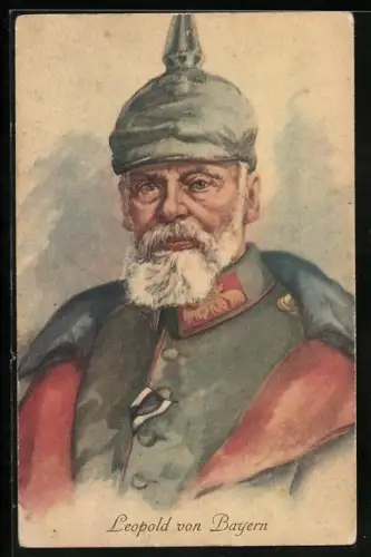 AK Prinz Leopold von Bayern mit Pickelhaube