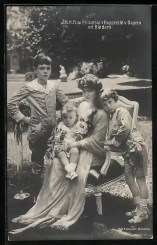 AK Prinzessin Rupprecht v. Bayern mit Kindern