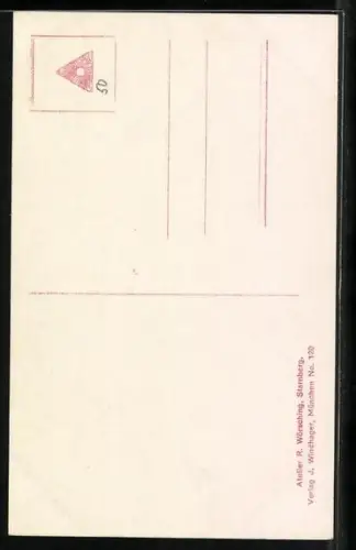 AK I. K. H. Prinzessin Franz von Bayern mit Blumenkranz auf dem Kopf und Strauss in den Händen