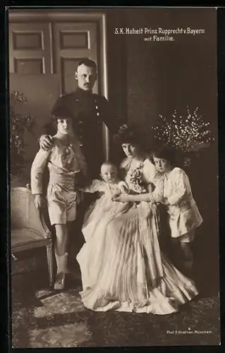 AK Kronprinz Rupprecht von Bayern nebenst Familie