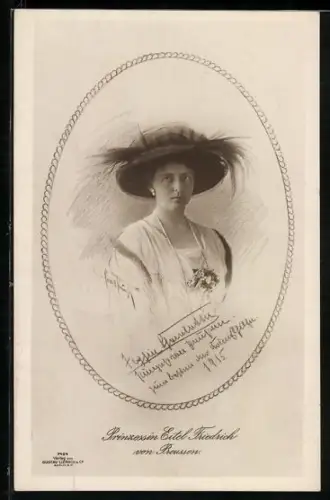AK Prinzessin Eitel Friedrich von Preussen im Passepartout-Rahmen