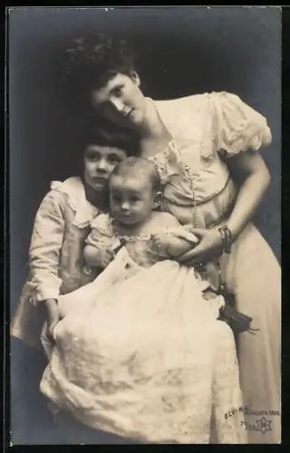 AK Prinzessin Rupprecht von Bayern mit ihren beiden Söhnen