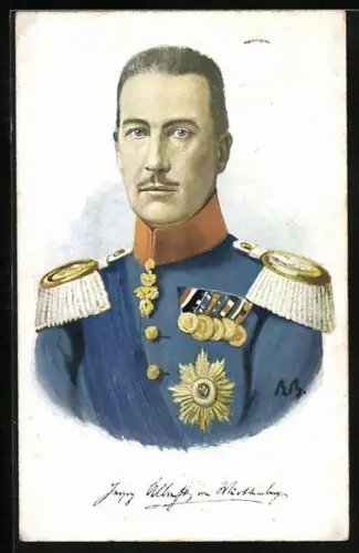 AK Herzog Albrecht von Württemberg in Uniform mit Orden