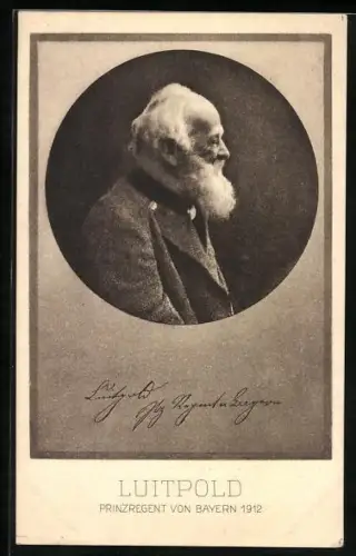 AK Profilbild des Prinzregent Luitpold von Bayern 1912