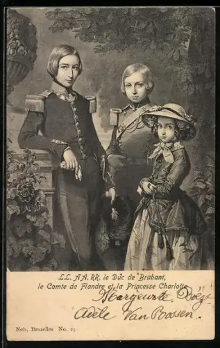 AK Le Duc de Brabant, le Comte de Flandre et la Princesse Charlotte