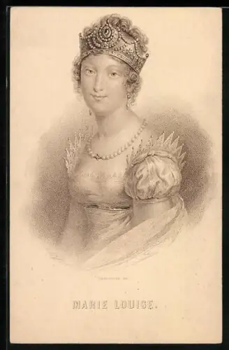 AK Marie Louise im Porträt mit Krone