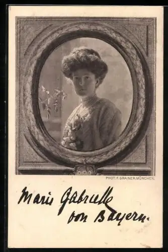 AK Umrahmtes Portrait von Frau Prinzessin Rupprecht von Bayern