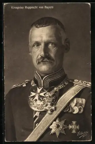 AK Kronprinz Rupprecht von Bayern, Portrait in Uniform mit Orden