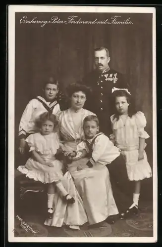 AK Erzherzog Peter Ferdinand von Österreich mit Familie