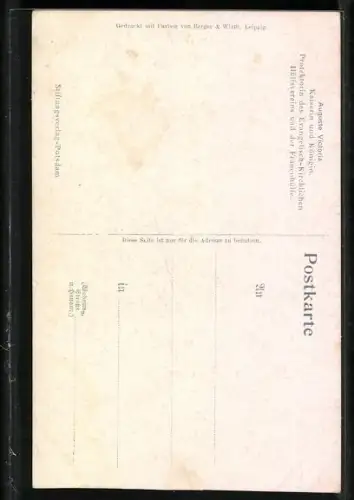 Künstler-AK Kaiserin Auguste Victoria Königin von Preussen mit Hermelinpelz