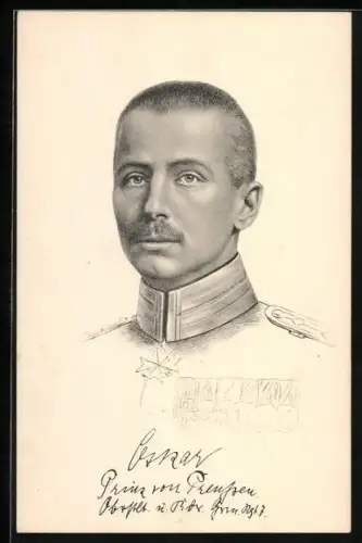AK Prinz Oskar von Preussen in Uniform eines Offiziers