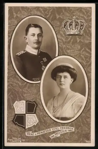 AK Prinz Eitel Friedrich von Preussen mit seiner Gemahlin