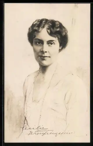 Künstler-AK Portrait Kronprinzessin Cecilie