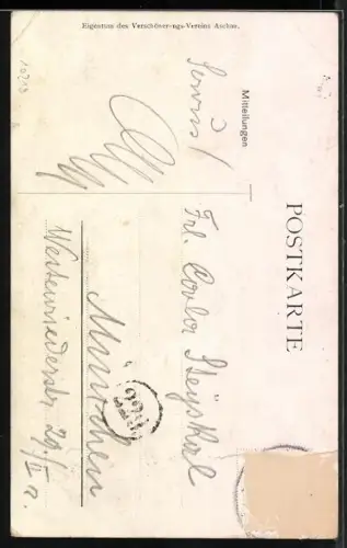 Künstler-AK Aschau / Chiemgau, Nieder-Aschau, Weg zur Pfarrkirche